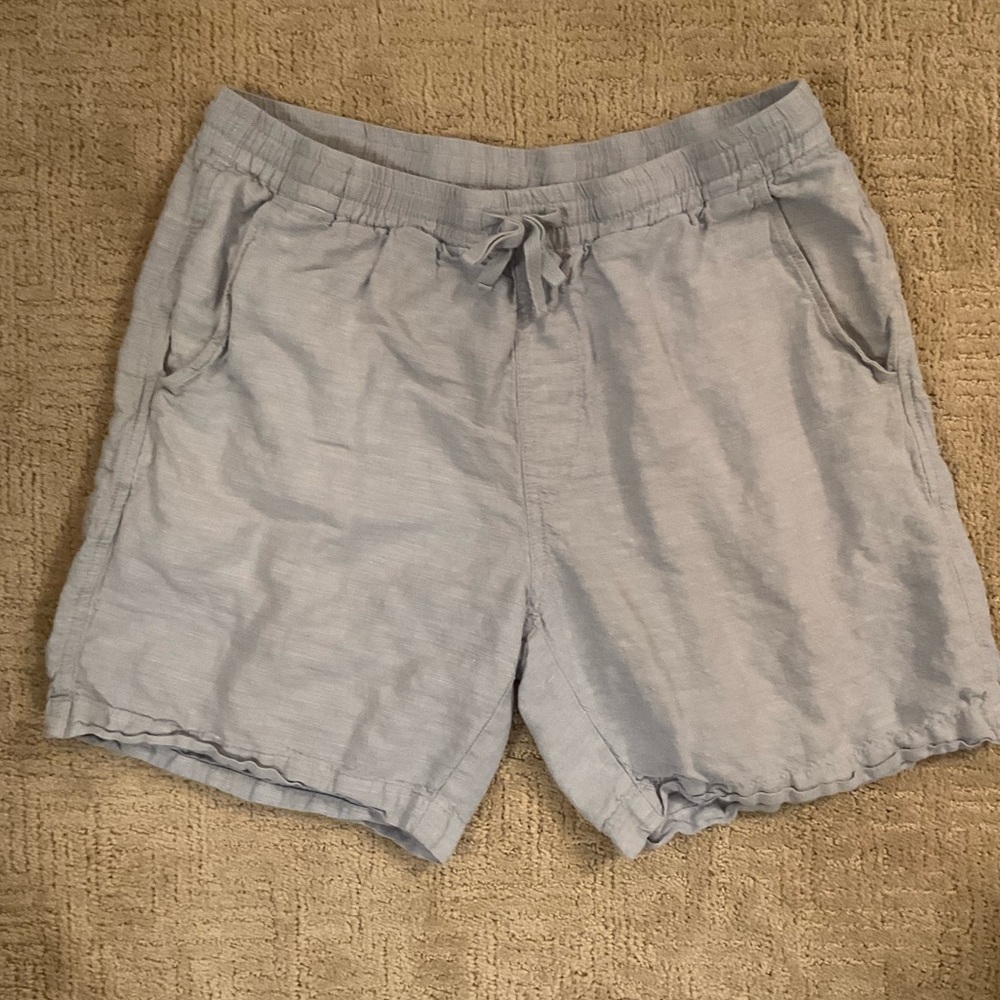 Panama Jack Men’s Linen Cotton Blend Light Blue Shorts Size M EUC